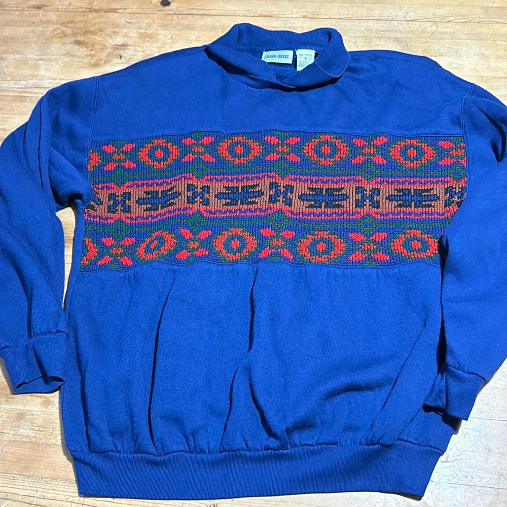 Vintage Lauren Brooke Blue Sweatshirt Size L